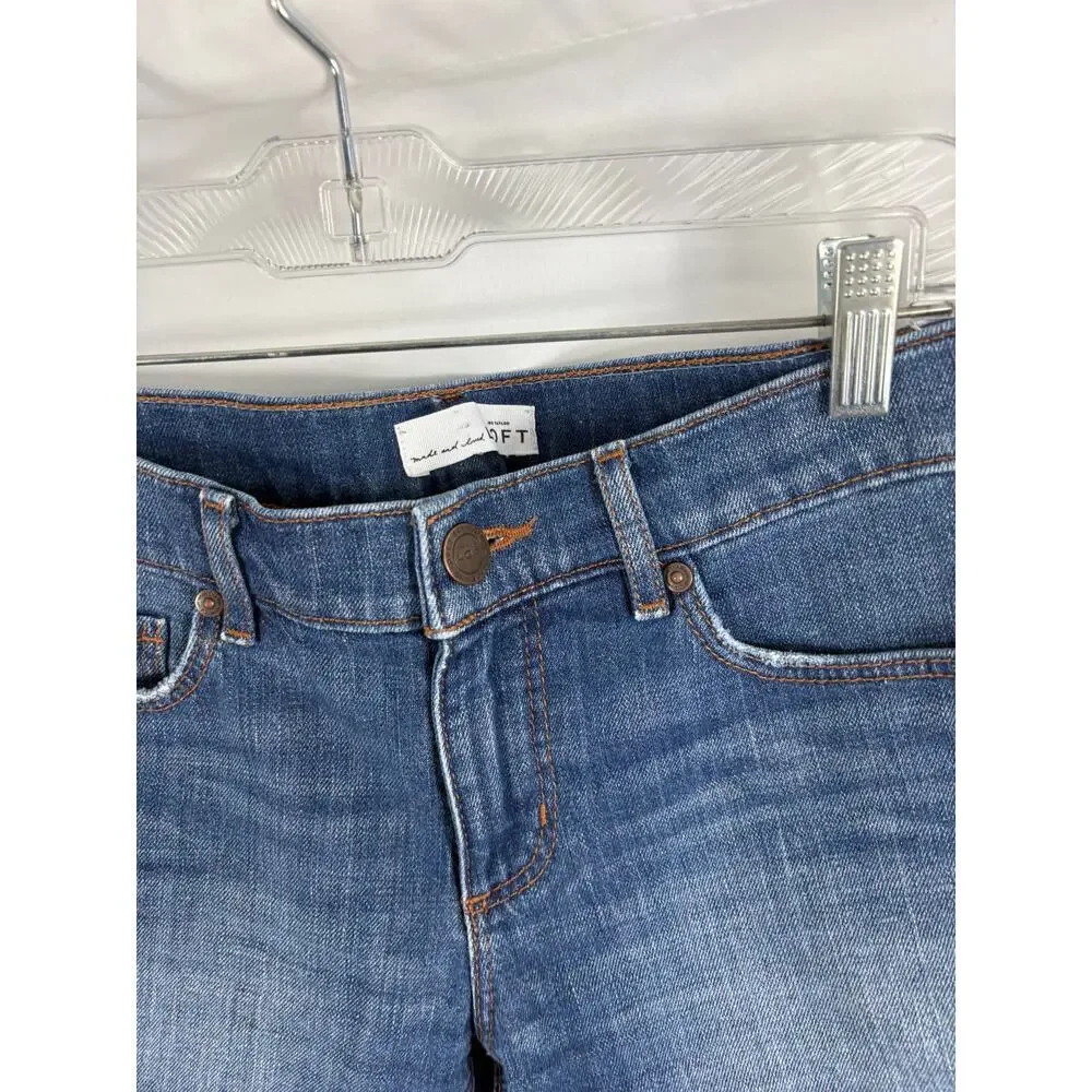 Ann Taylor LOFT roll bottom medium wash jean shorts 25/0